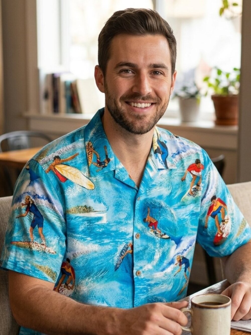 MOON DOG SHIRT CO. HAWAIIAN ISLAND VINTAGE HANDMADE SURFER SHIRT COTTON XL